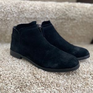 Women’s black suede booties